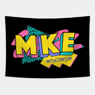 Milwaukee, Wisconsin Retro 90s Logo Tapestry