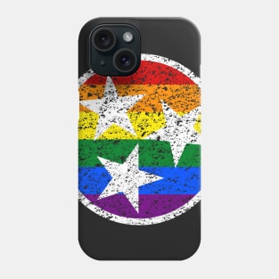 Tennessee Flag Symbol - Rainbow Distressed Phone Case