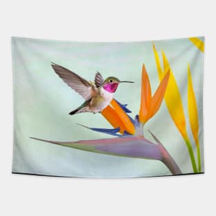 Hummingbird and Bird of Paradise Tapestry