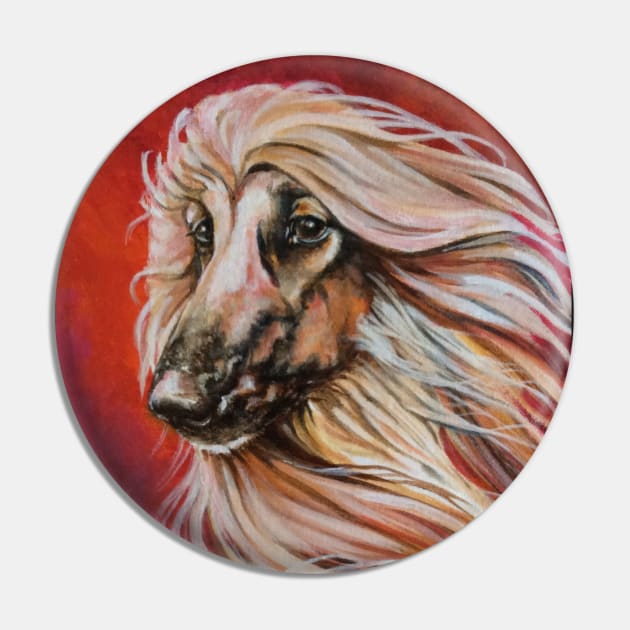 Masked Red Afghan Hound Pin by chepea2