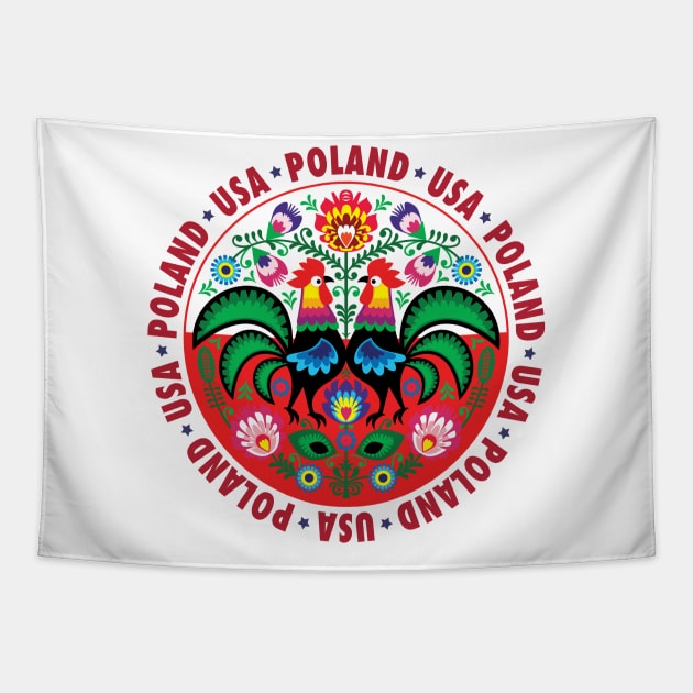 Poland For USA Tapestry by CryptoTextile