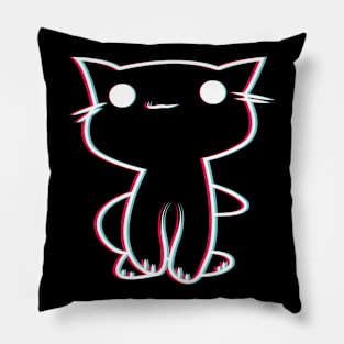 cute glitch cat Pillow