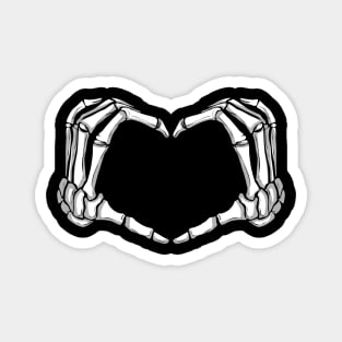 Skeleton Hands forming Heart I love Halloween Magnet