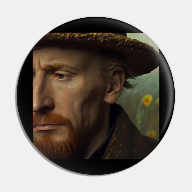 The van gogh face Pin by tearbytea