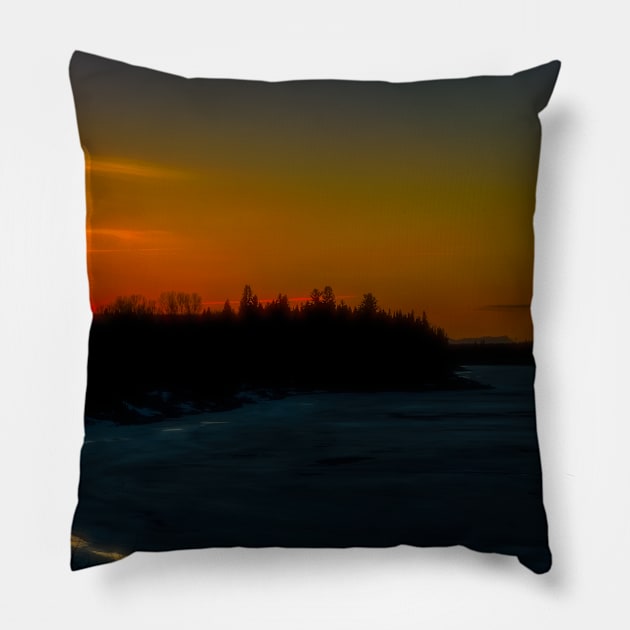 Sunset in Alberta Pillow by CanadianWild418