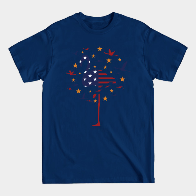 Disover American Flag Flamingo, Patriotic Bird 4th Of July Gift For Men, Women & Kids - 4th Of July Gift - T-Shirt