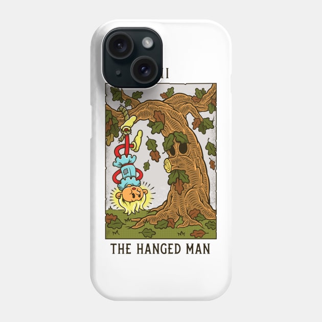 Hanged Man - Mystical Medleys - Vintage Cartoon Tarot (White) Phone Case by Mystical Medleys