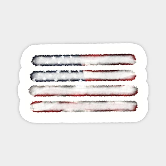 Brush Usa flag Magnet by JB.ID store