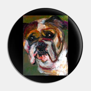 Adorable Dog Art - A Must-Have for Dog Lovers! Bulldog Portrait Pin