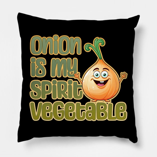 Onion is My Spirit Vegetable Pillow by DanielLiamGill