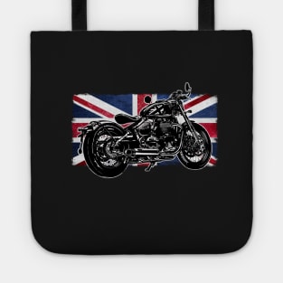 Bobber Motorcycle | Great Britain Flag | Custom Classic Motorcycles Tote