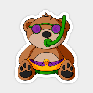 Poolside Teddy Bear Magnet