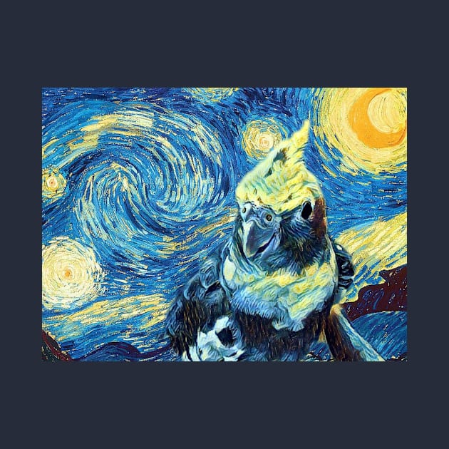 Starry Night Cockatiel Art by BrooklynTheConure