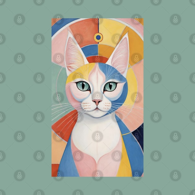 Hilma's Whimsical Catopia: Abstract Feline Harmony by FridaBubble