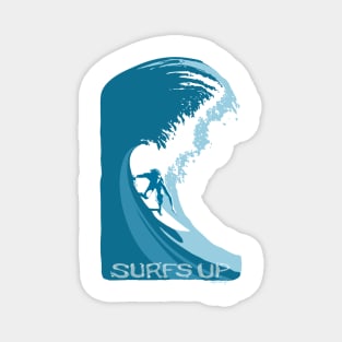 RETRO SURFS UP POSTER ART Magnet