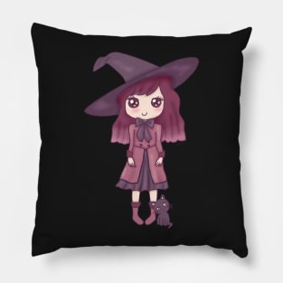 Cute chibi witch girl Pillow