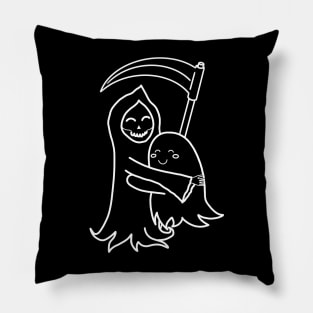 Sweet Grim Reaper & Ghost Hug | Friends | Azrael & Specter | Outlines Pillow