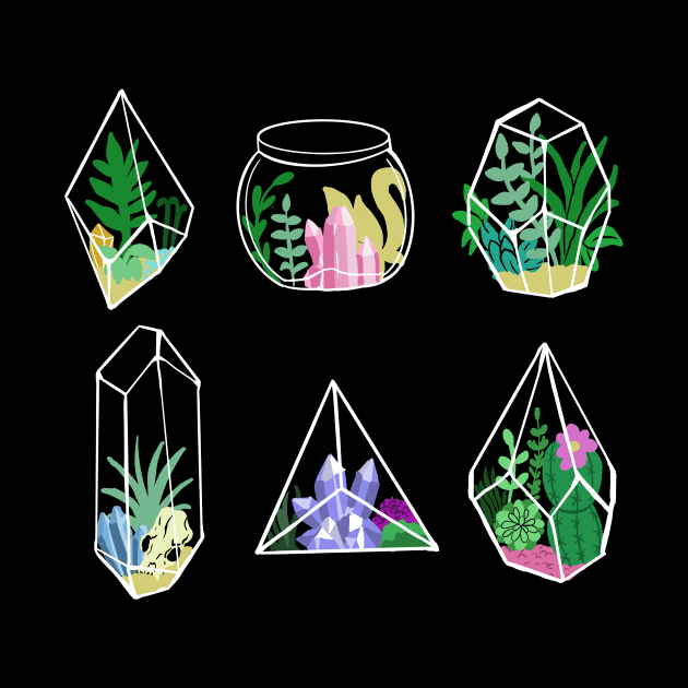 Magical Terrarium Succulents Cactus Family Pastel Goth by LunaElizabeth