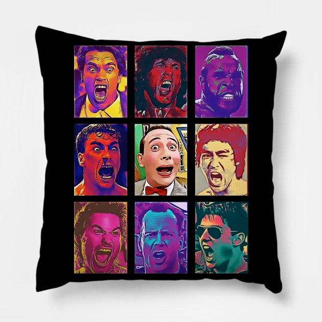 Action Scream Peewee Pop Art Pillow by creativespero