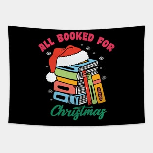 All Booked For Christmas Book Christmas Tree Lights Tapestry