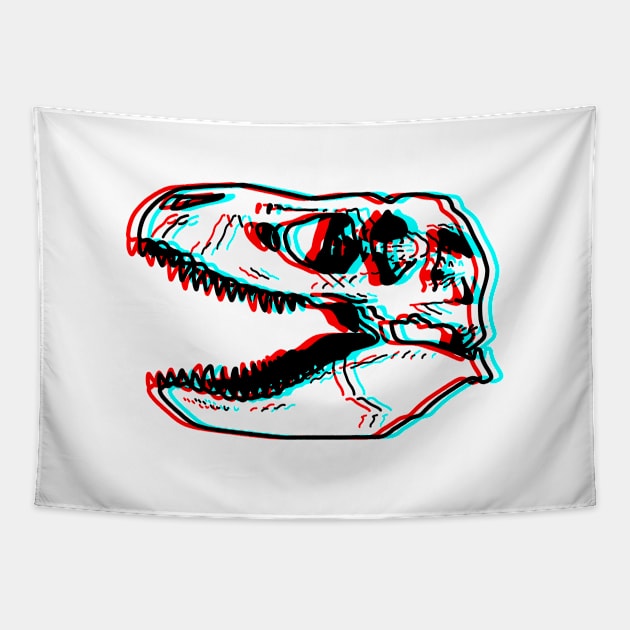 T rex 3D Dinosaur Tapestry by Trippycollage