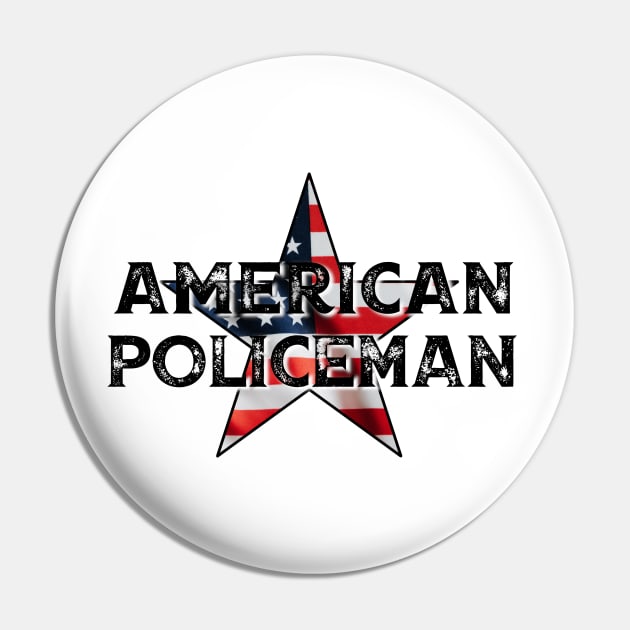 American Policeman - Blue Collar Worker Pin by BlackGrain