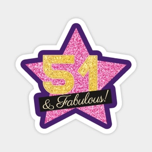 51st Birthday Gifts Women Fabulous - Pink Gold Magnet