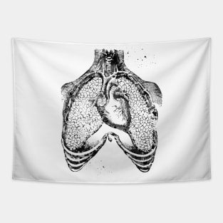 Human heart and lungs Tapestry