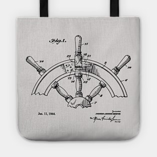 Ship's Helm Steering Wheel 1944 Patent Image Tote