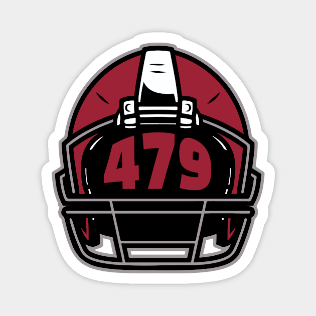 Retro Football Helmet 479 Area Code Fayetteville Arkansas Football Magnet by SLAG_Creative