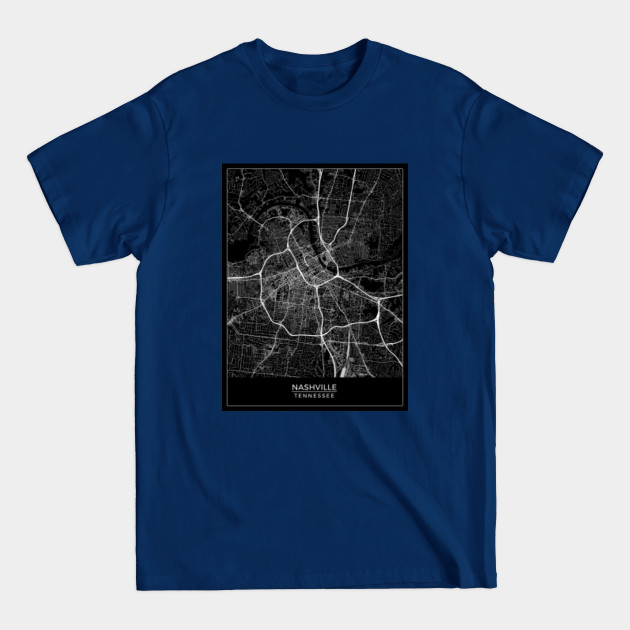 Disover Nashville, Tennessee Map Art (Black) - Nashville Tennessee - T-Shirt