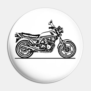 CB900F Motorcycle Sketch Art Pin