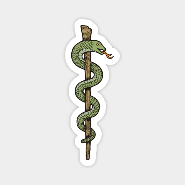 One Snake Caduceus Magnet by sifis