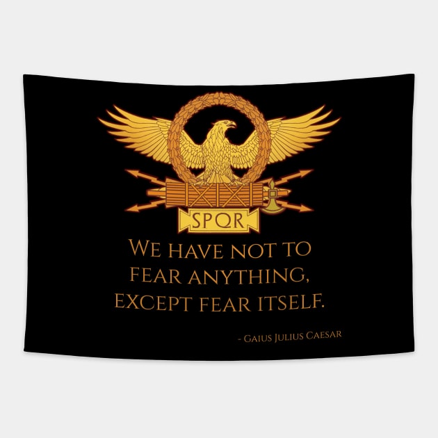 Gaius Julius Caesar Ancient Roman Quote Tapestry by Styr Designs