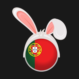 happy easter Portugal bunny ears flag cute designs T-Shirt