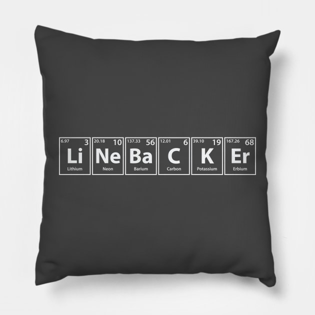 Linebacker (Li-Ne-Ba-C-K-Er) Periodic Elements Spelling Pillow by cerebrands
