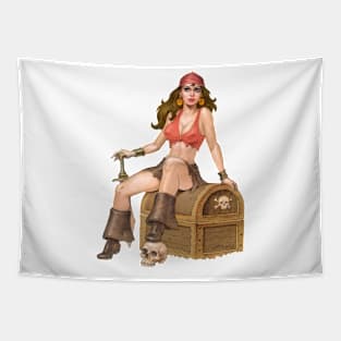 Pirate Girl Color Version Tapestry