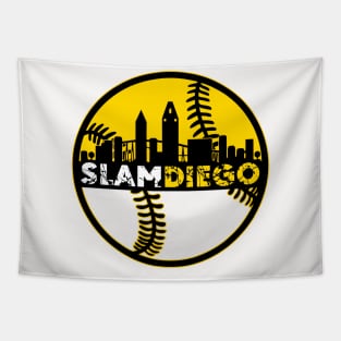 Slam Diego Baseball City Sunset Tapestry