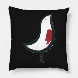 Little red-breasted bird (cut-out) Pillow