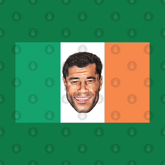 Paul McGrath with the colours of the Irish flag. by smadge