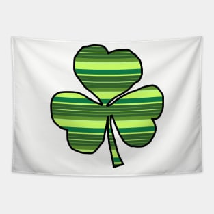 Irish Shamrock Green Stripes Tapestry