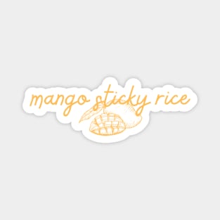 mango sticky rice - Thai mango yellow orange - with sketch Magnet