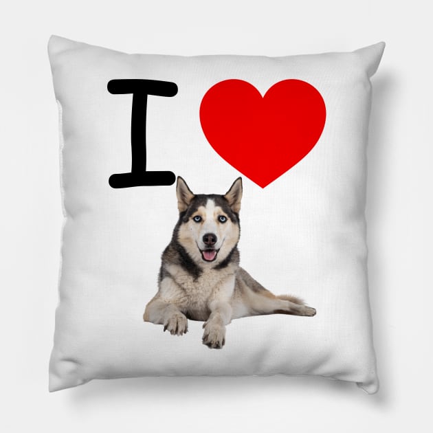 I HEART SIBERIAN HUSKY Pillow by EmoteYourself