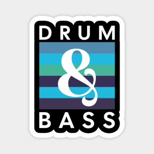 DRUM & BASS  - blue rainbow (dark print) Magnet