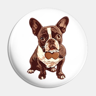 Valentine Boston Terrier Shaped Chocolate Pin