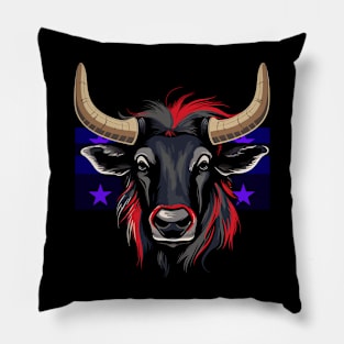 Patriotic Wildebeest Pillow