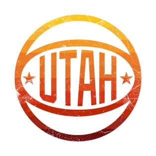 Utah Retro Ball - Sunset/White T-Shirt