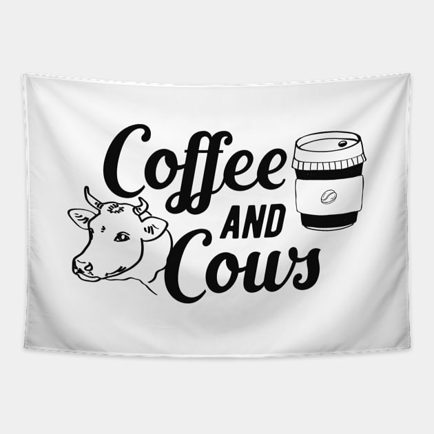 Coffee and cows Tapestry by KC Happy Shop