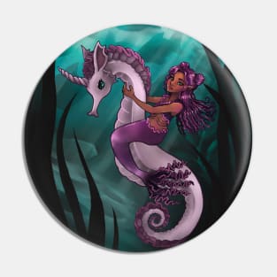 Seahorse and Mermaid Pin