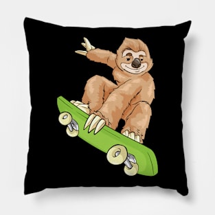 Cute Sloth is skateboarding Pillow